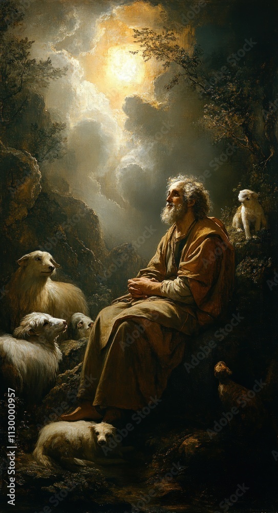 Saint Francis of Assisi Preaching to Animals in Baroque Style with Divine Light in Valencia Church Saint Francis of Assisi Preaching to Animals in Baroque Style with Divine Light in Valencia Church