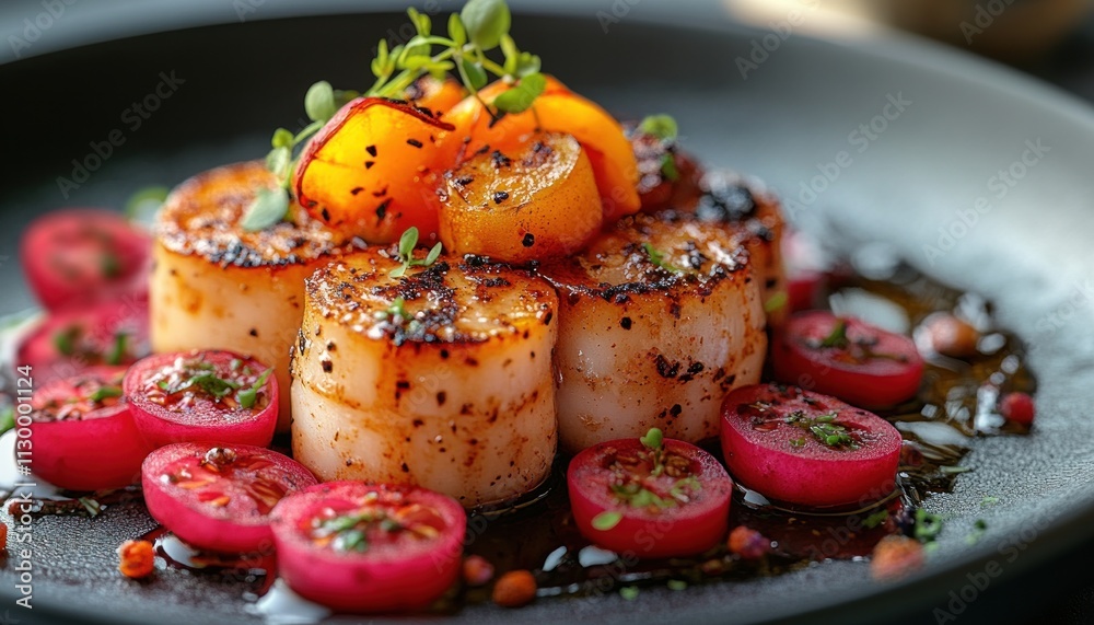 gourmet dish elegant expensive plate modern chef luxury seafood pasta salad fresh tast gourmet dish elegant expensive plate modern chef luxury seafood pasta salad fresh tast