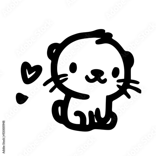 Whimsical Otters in Every Pose An Adorable Collection of Iconic Animal Characters in Various Delightful Styles