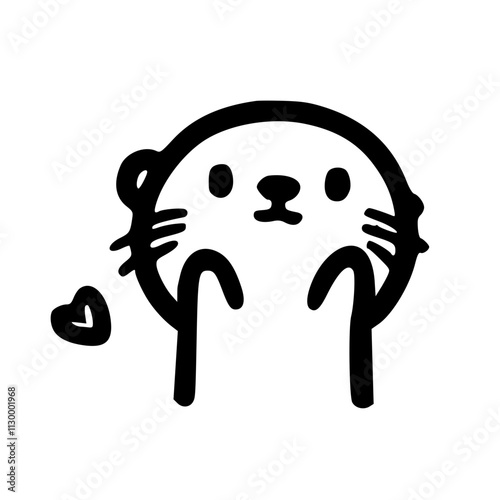 Whimsical Otters in Every Pose An Adorable Collection of Iconic Animal Characters in Various Delightful Styles