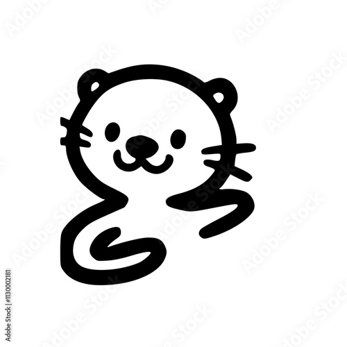 Charming Otter Icons A Captivating Array of Cute and Playful Animal Characters in Various Poses