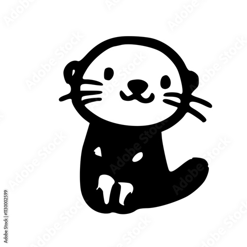 Charming Otter Icons A Captivating Array of Cute and Playful Animal Characters in Various Poses