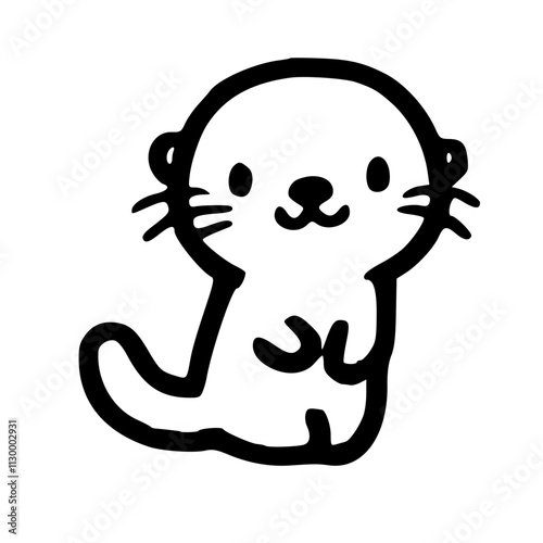 Whimsical Otters in Every Pose An Adorable Collection of Iconic Animal Characters in Various Delightful Styles