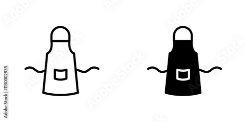 Apron outlined and solid icon vector collection.