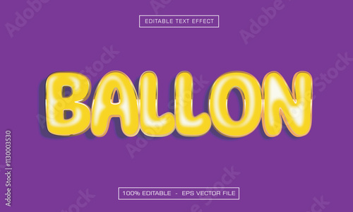Ballon Text Effect, Editable Glowing Text Style