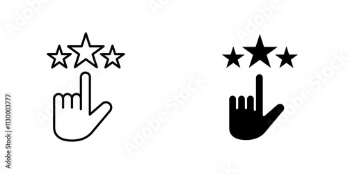 Customer feedback outlined and solid icon vector collection.
