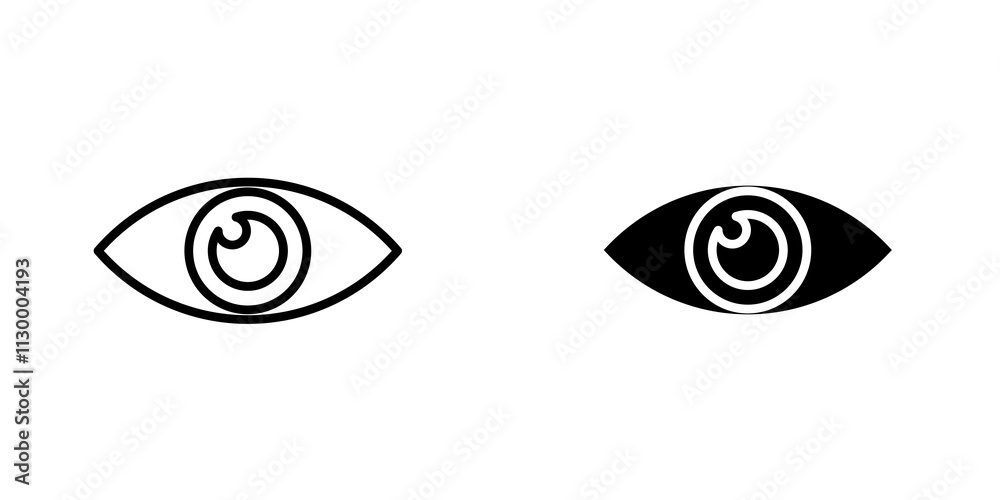 Eye outlined and solid icon vector collection. Eye outlined and solid icon vector collection.