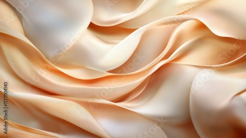 89.Soft beige and light brown satin fabric collage with smooth, flowing waves, creating an elegant backdrop texture ideal for banner designs, with highlights enhancing the silkâ€™s luster. photo