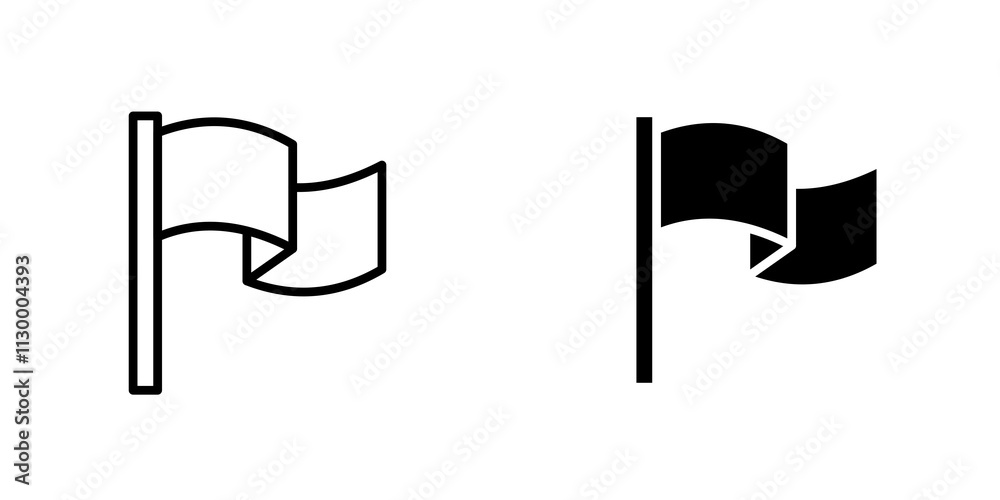 Flag outlined and solid icon vector collection. Flag outlined and solid icon vector collection.