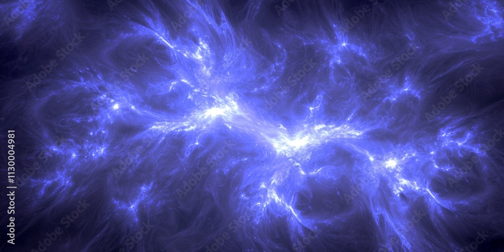 Obraz premium Cosmic Nebula Blue Energy Abstract Space Background