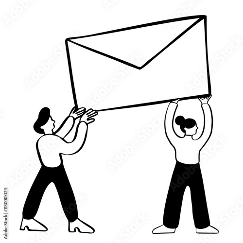 Postal workers delivering mail