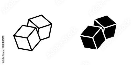 Sugar outlined and solid icon vector collection.