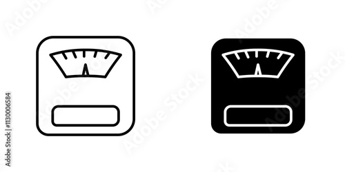 Weight scale outlined and solid icon vector collection.