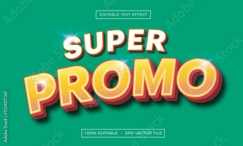 Super Promo Text Effect, Editable 3D Text Style