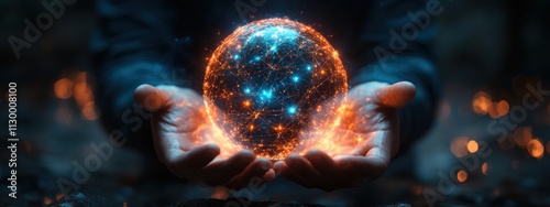 Businessman Holds Global Business Globe with Customer Support Networks and Seamless Communication Channels