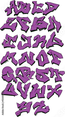 Graffiti Font Alfabet Letters