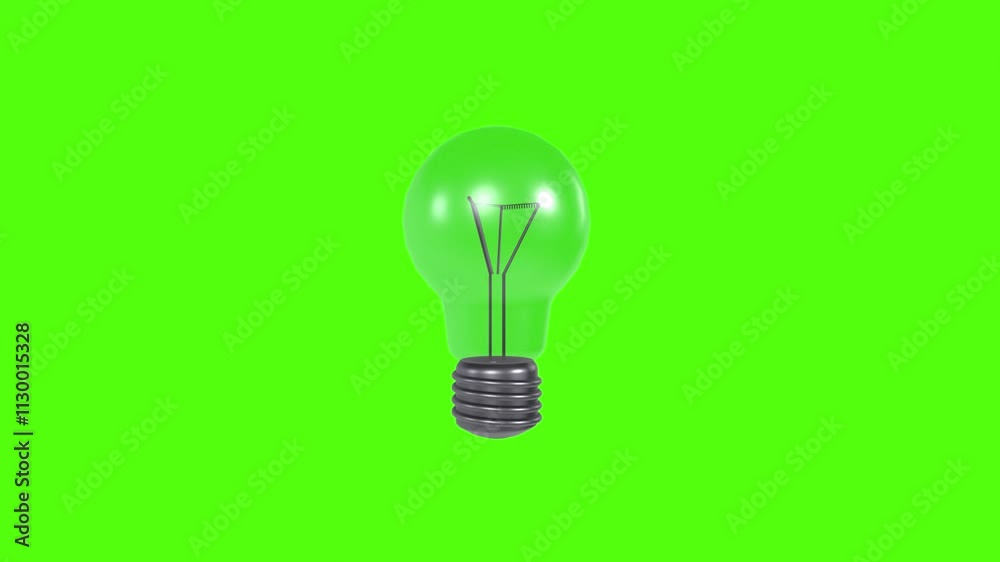 light bulb isolated on green background