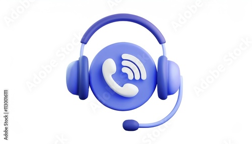 A vibrant purple headset icon with a phone symbol, representing communication and tech support.