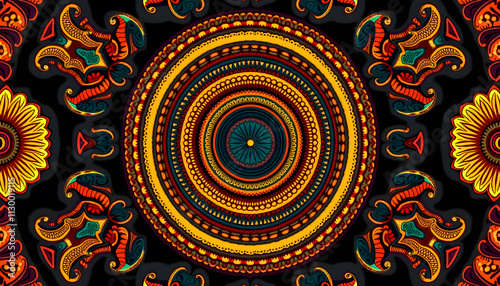 Dynamic Tribal Patterns with Earthy Tones for African Crafts