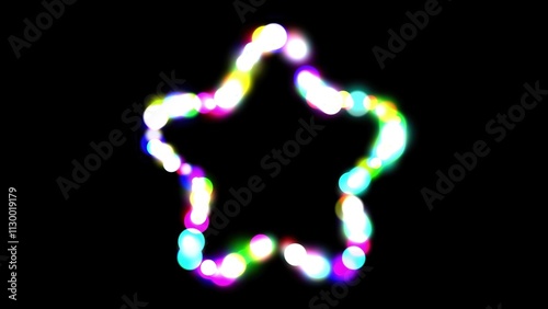 Beautiful illustration of colorful star shape on plain black background