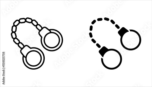 Handcuff icon set, Handcuff, Police Equipment sign design on white background
