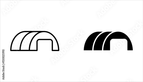 Hangar icons set. Simple set of hangar vector icons on white background