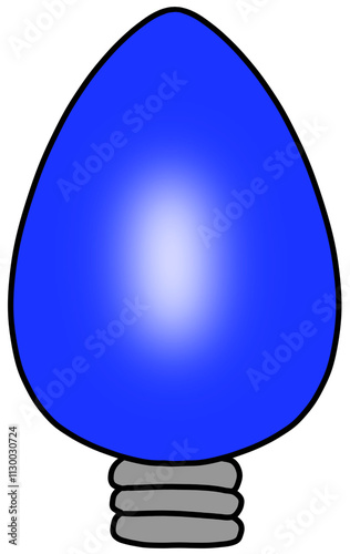 Blue Christmas Light Bulb