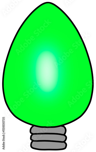 Green Christmas Light Bulb