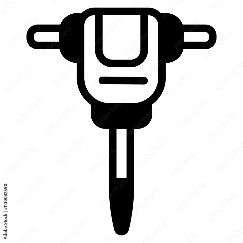 Jackhammer Glyph Icon Jackhammer Glyph Icon