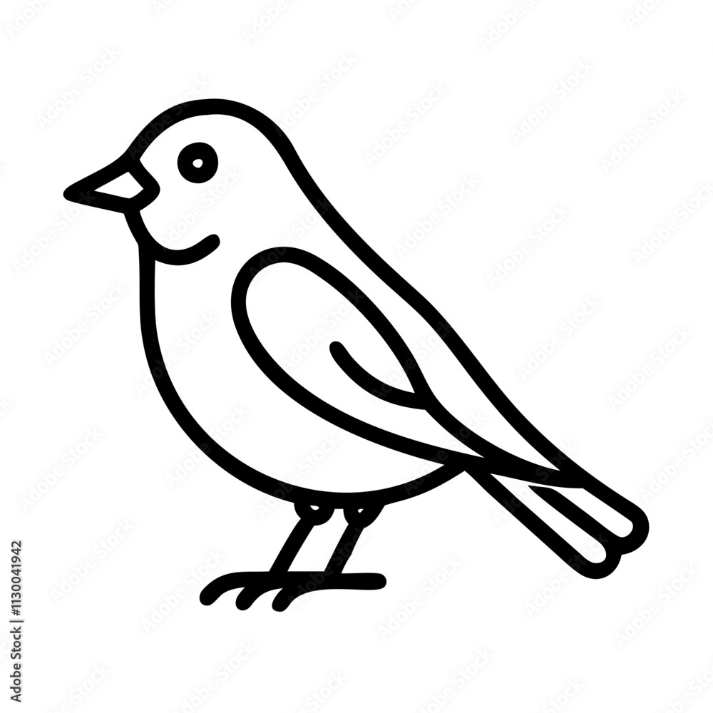 Obraz premium sparrow icon, spring line art, Spring icon - simple black line art icon of sparrow, symbolizing spring celebrations spring vector art 