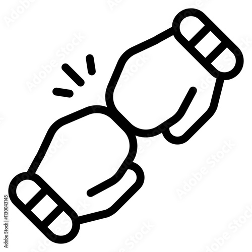 Punch mitts Line Icon