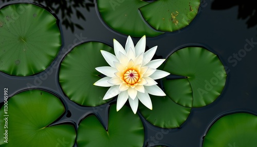 Photo of a water lily flower blooming with beautiful colors photo