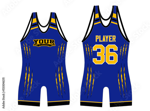 The Wrestling Singlets template mockup is a perfect fit for all sports. The designs that go on casual wear, shirts, fashion apparel, and all kinds of team uniform