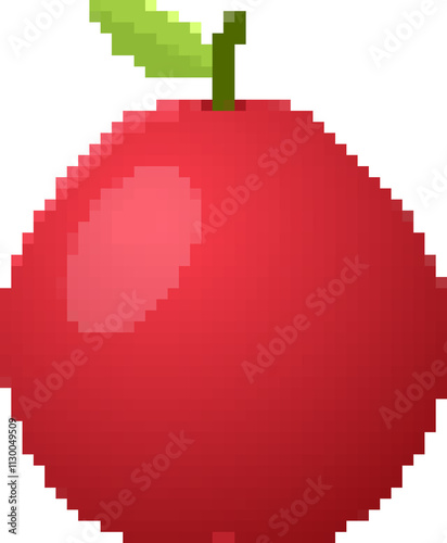 Apple Fruit Pixel 8bit Element Illustration