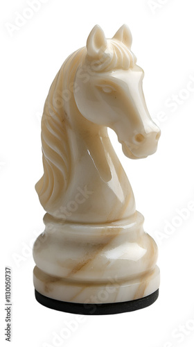 Elegant Handcrafted Knight Chess Piece in White Marble for Luxury Chess Collectibles photo