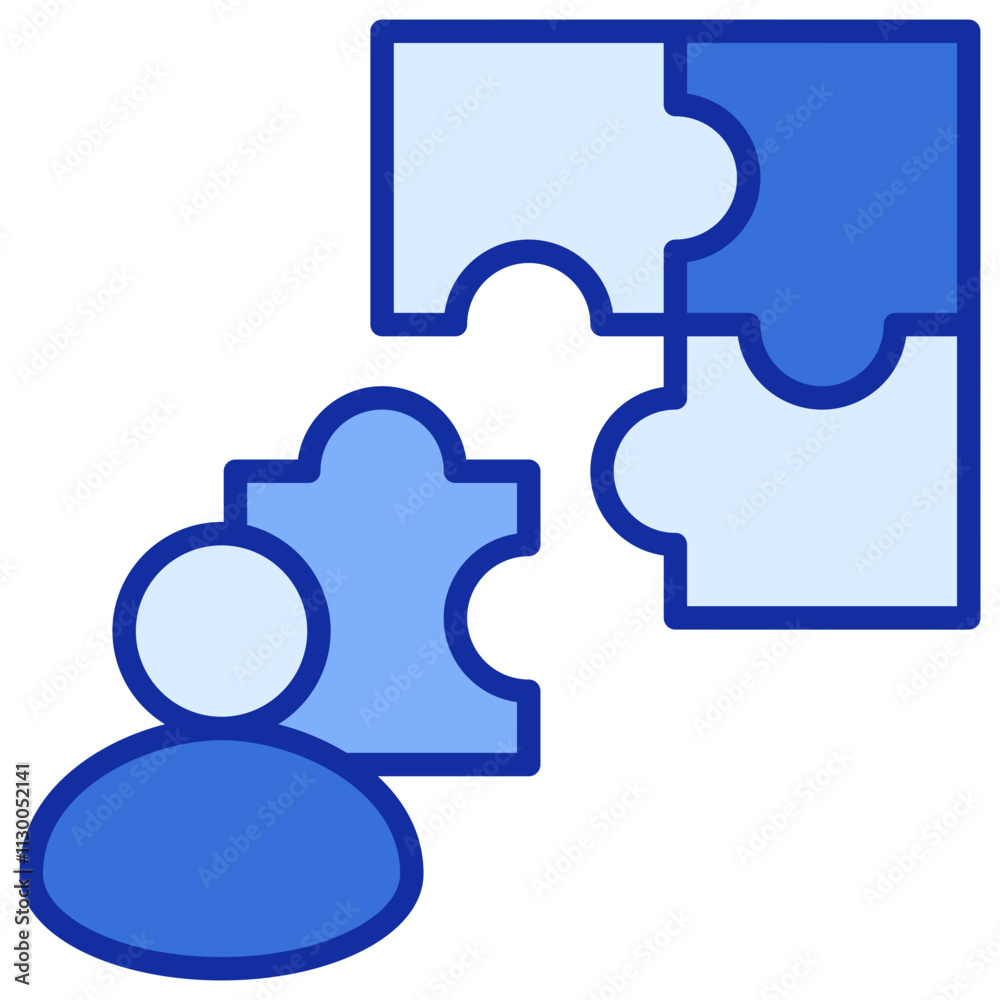 Fototapeta premium Contribution Blue Color Icon