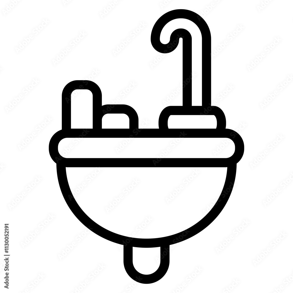 Obraz premium Wash basin Line Icon