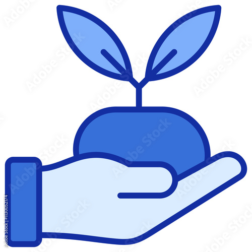 Growth Blue Color Icon