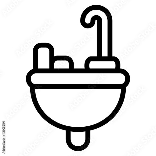 Wash basin Line Icon