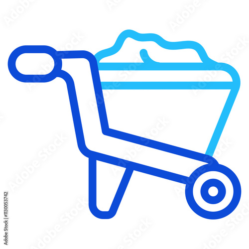 Wheelbarrow Duoline Icon