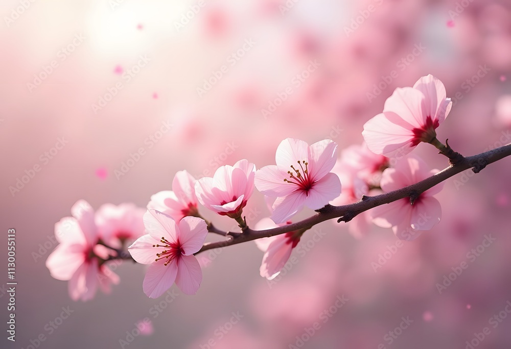 Fototapeta premium Soft focus Beautiful pink cherry blossom, Sakura flower at full bloom in Japan 
