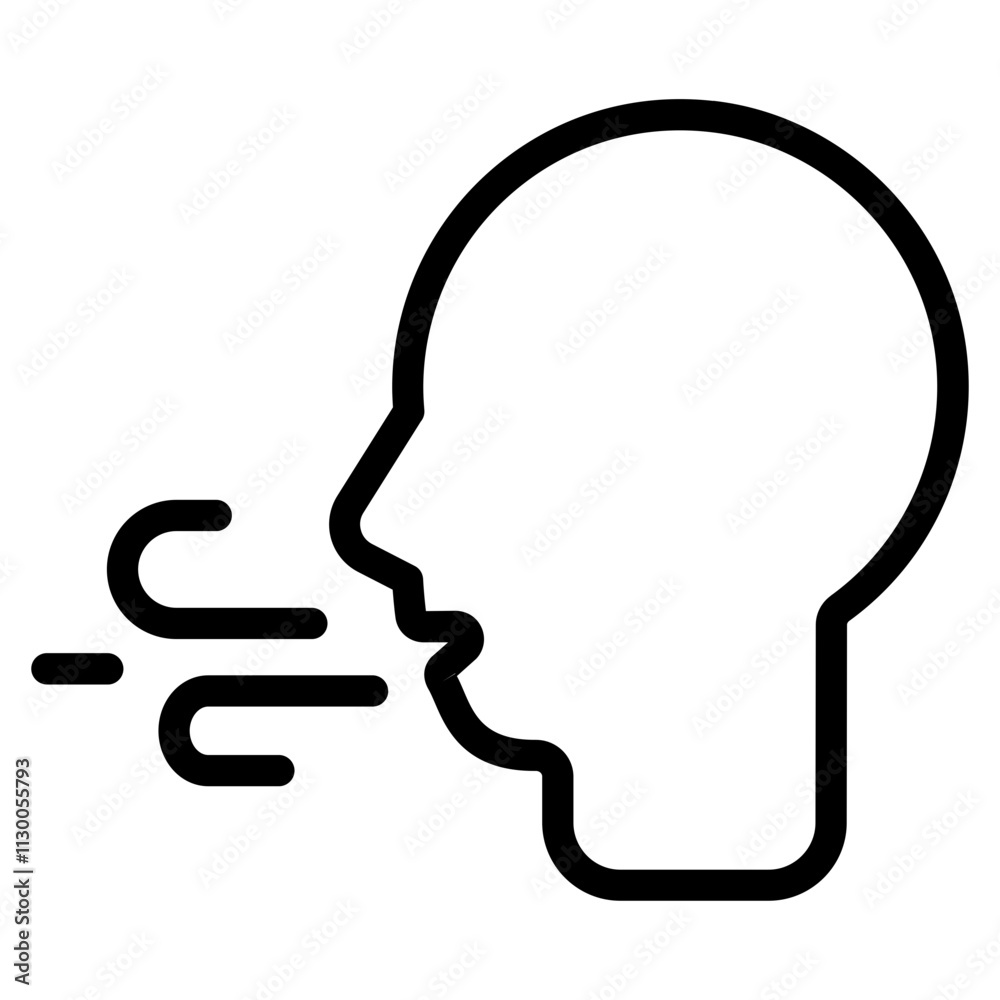 Naklejka premium Breathing exercises Line Icon