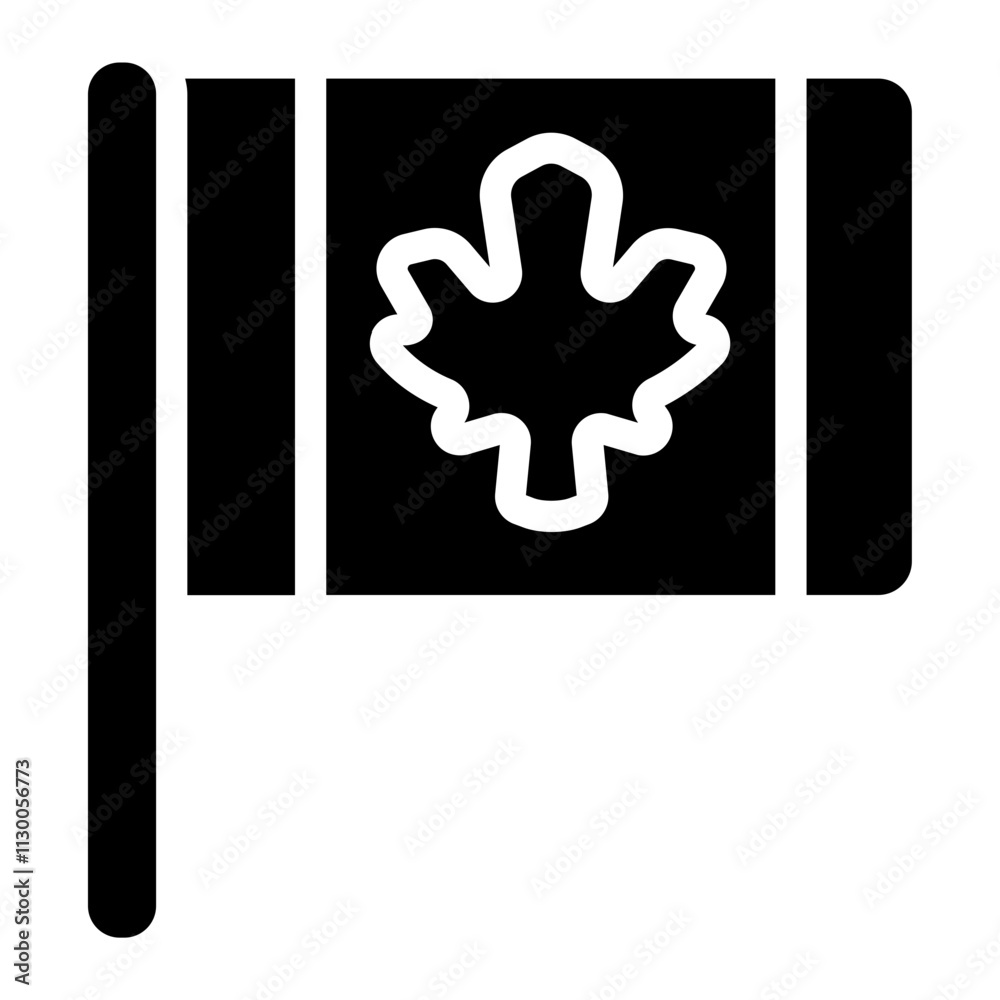 Obraz premium Canadian flag Solid Icon