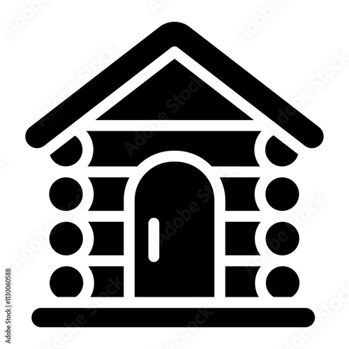 Log cabin Solid Icon