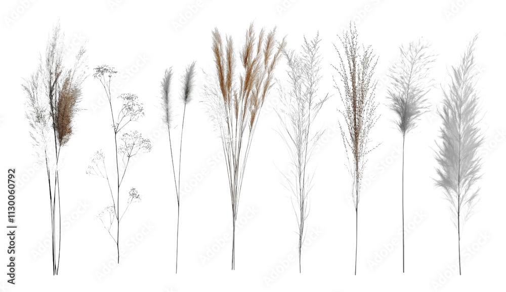 Fototapeta premium Dried Pampas Grass Wildflowers Bouquet Autumnal Botanicals Home Decor