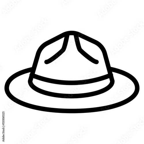 Mountie hat Line Icon photo