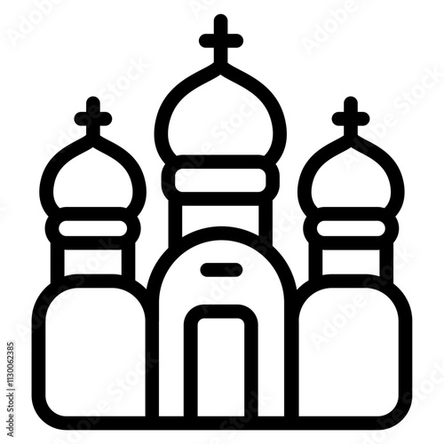 Russian orthodox church Line Icon