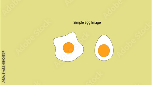 three eggs closeup: egg in shell, half and fried egg with shadow on blue, stock vector illustration