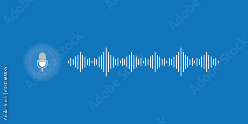 Icon for voice messages on white audio note vector design