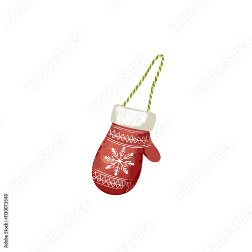 Christmas Mitten Sketch Celebration Decoration Winter Event Festival of X-Mas
